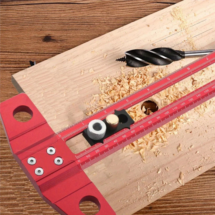 2 in 1 Drilling Positioning Scoring Ruler - Woodworking T-Rule