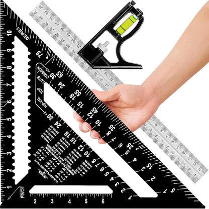 Premium Rafter Square and Combination Triangle Square Set
