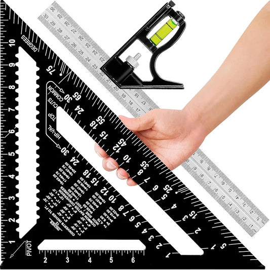 Premium Rafter Square and Combination Triangle Square Set