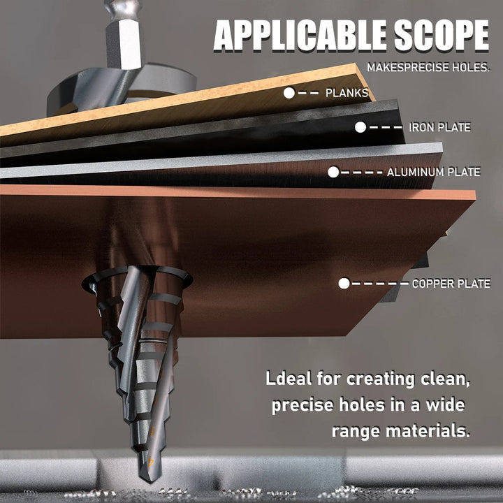 M35 Cobalt 4-Flute Step Drill Bit | High-Speed Steel Hole Cutter