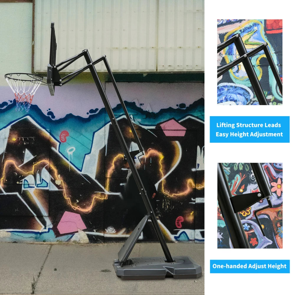 Adjustable Outdoor Basketball Hoop - 7.5 to 10ft Portable