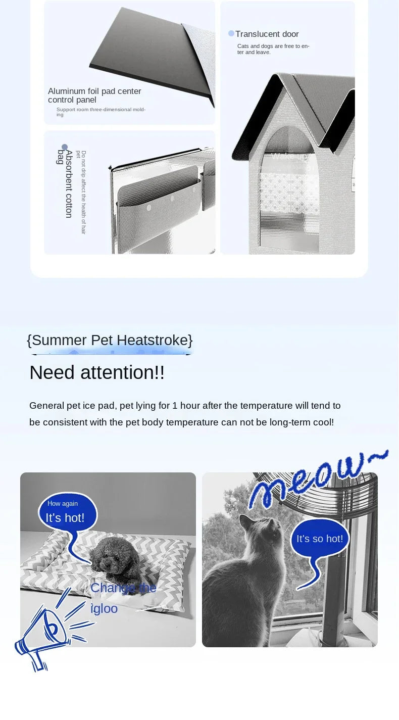 Cat Cooling Dog Ice House - Summer Air Conditioning Bed