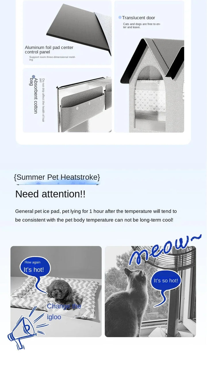 Cat Cooling Dog Ice House - Summer Air Conditioning Bed