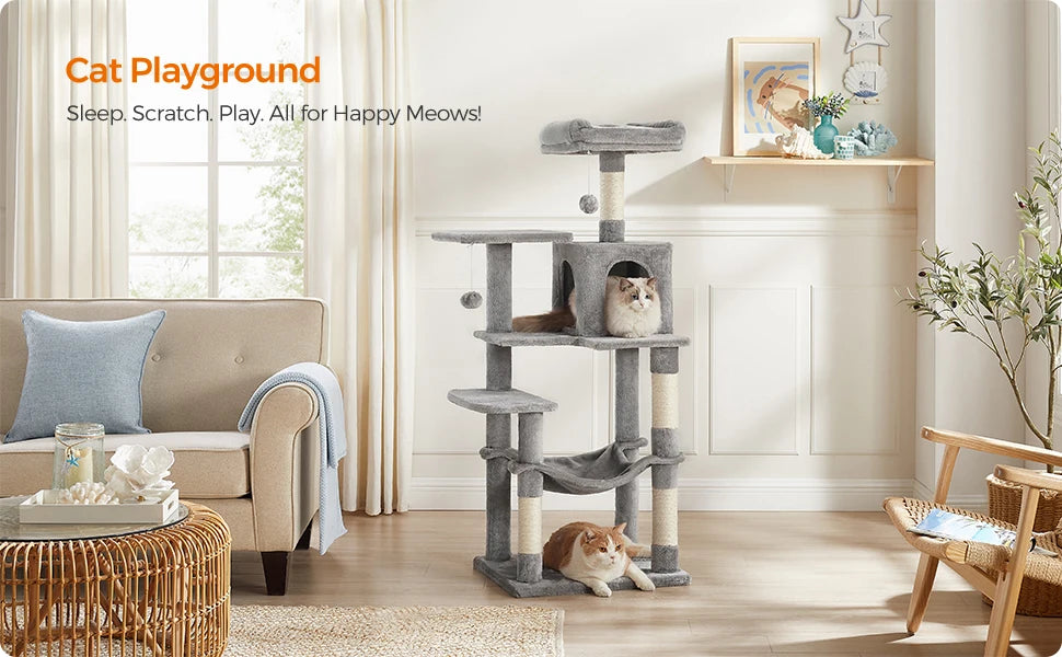 Feandrea Cat Tree, 56.3-Inch Cat Tower for Indoor Cats