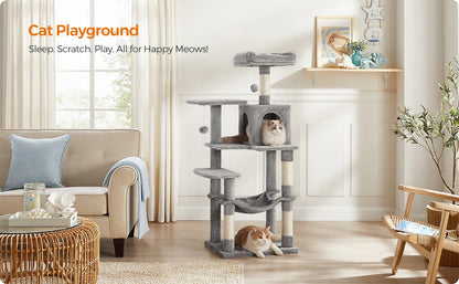 Feandrea Cat Tree, 56.3-Inch Cat Tower for Indoor Cats