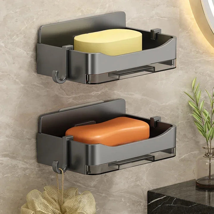 Bathroom Soap Holder - Wall Mounted Double Drainage Dish
