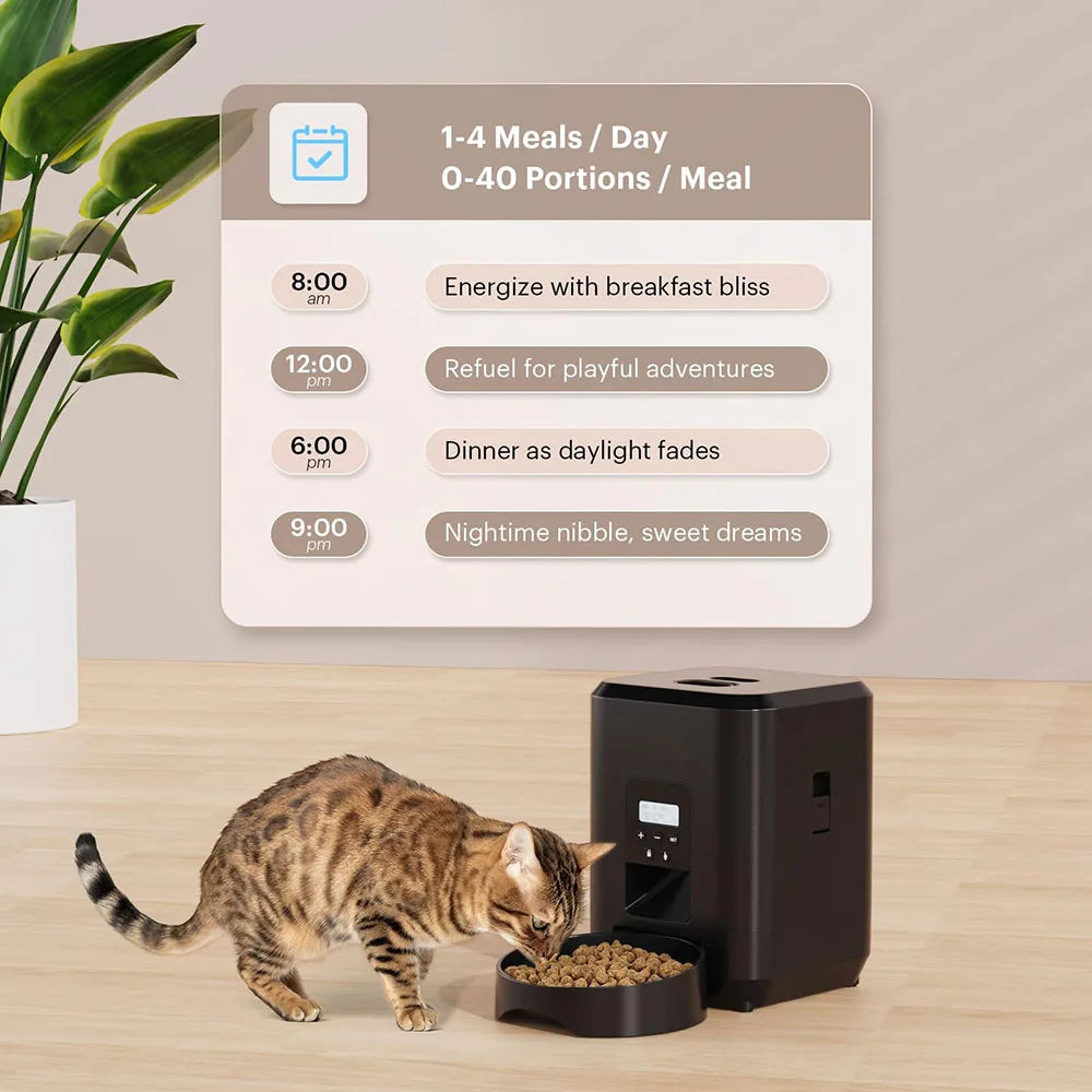 Automatic Smart Pet Feeder - Timed Cat & Dog Food Dispenser