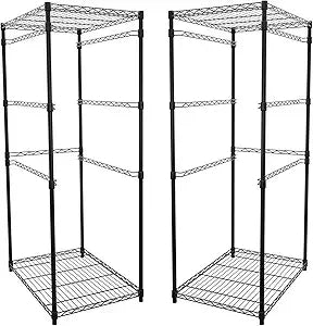 5-Tier Steel Tote Rack 2 Pack - Industrial Bin Storage
