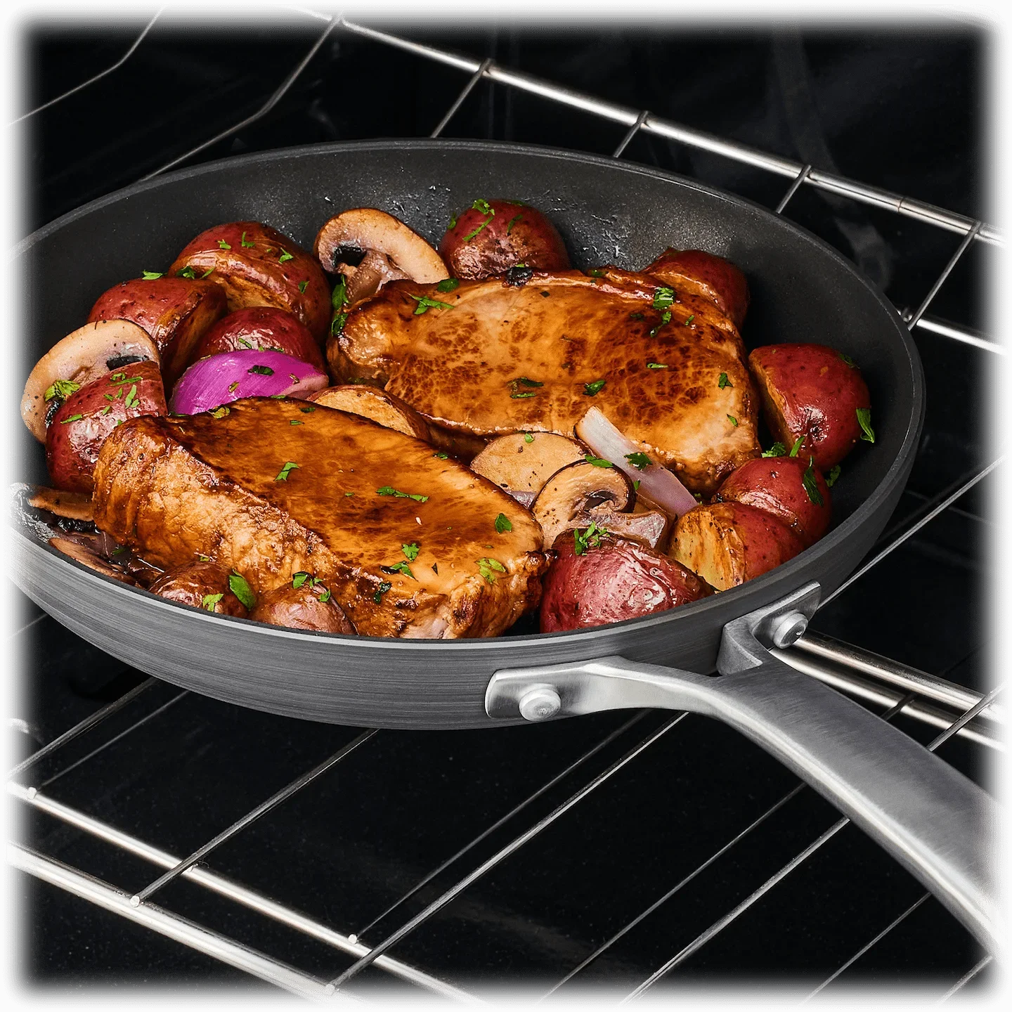 Classic 10-Piece Hard Anodized Cookware Set with No-Boil-Over Inserts