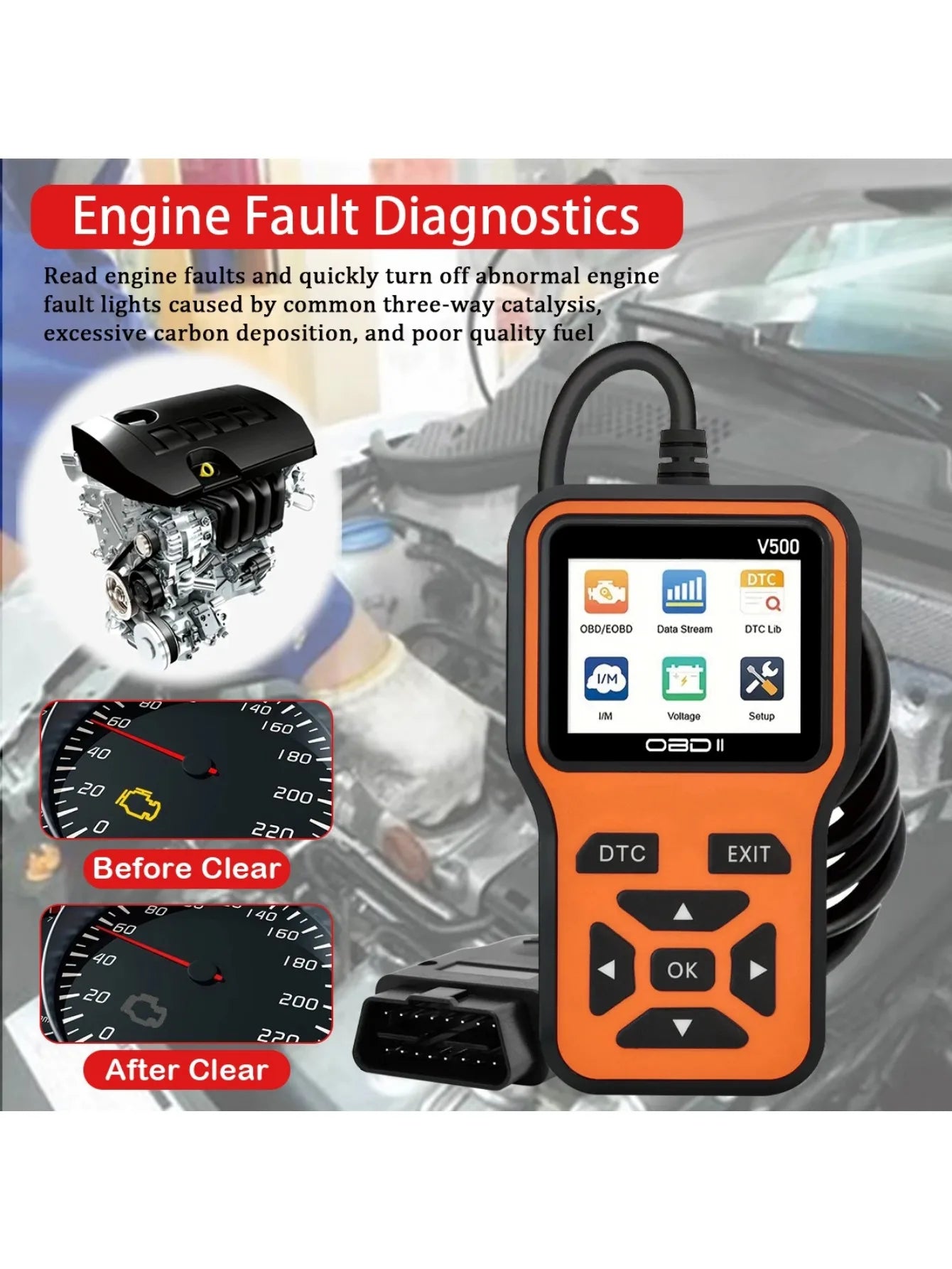 Car OBD2 Scanner Diagnostic Tool Code Reader