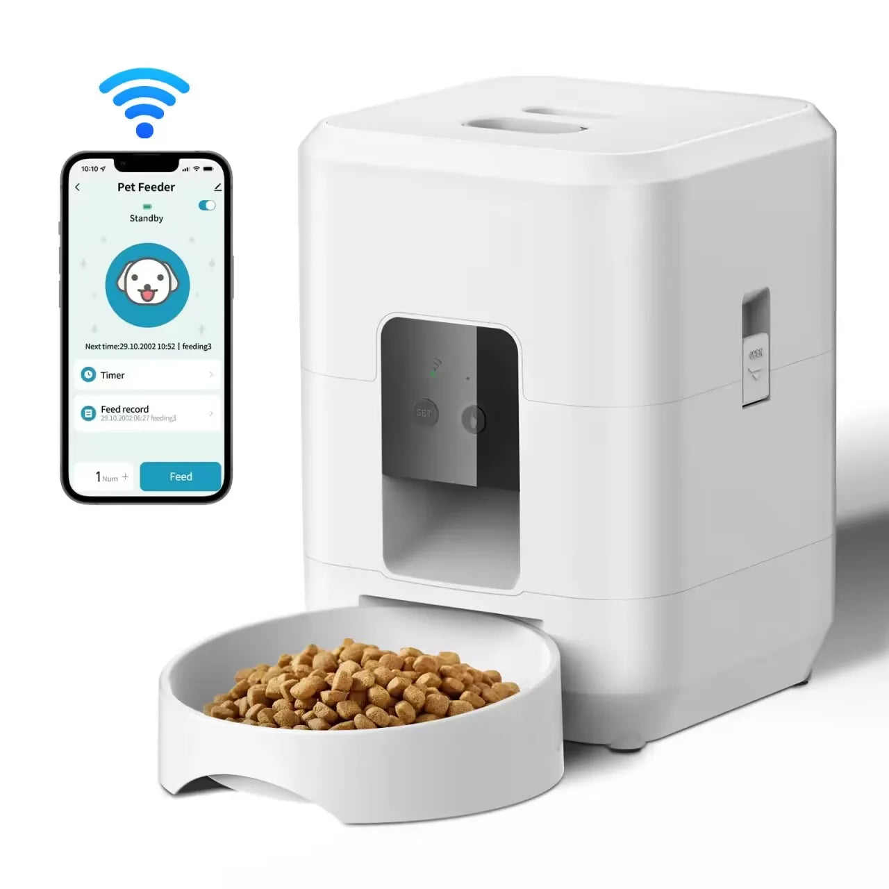 Automatic Smart Pet Feeder - Timed Cat & Dog Food Dispenser