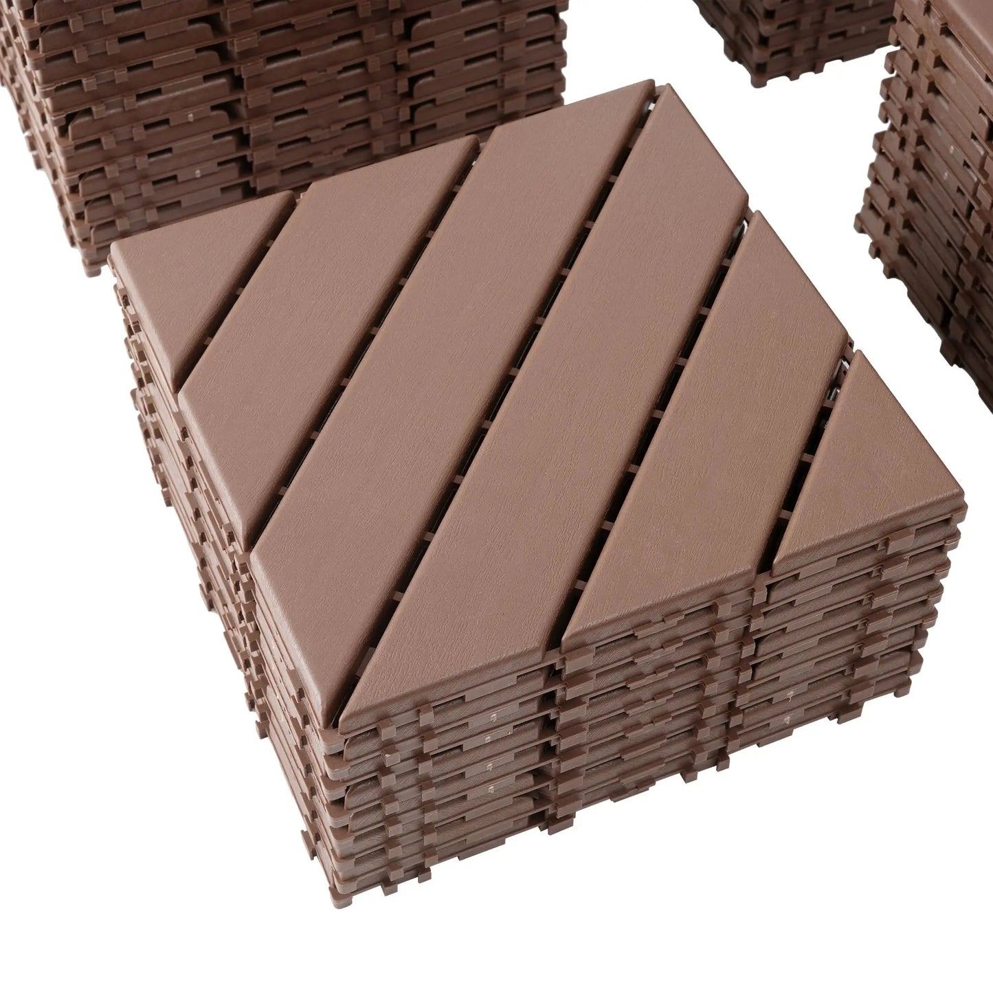 27 Pack Interlocking Patio Deck Tiles- 12x12 Inch, Easy Install