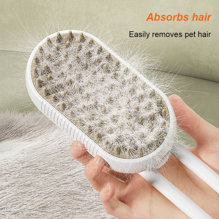 Cat Steam Brush Dog Brush 3 in 1 Electric - Steamy Pet Grooming