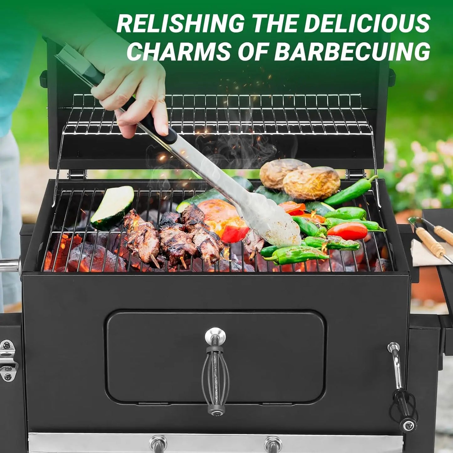 Large Barrel Charcoal BBQ Grills with 794 SQ.IN. Cooking Area