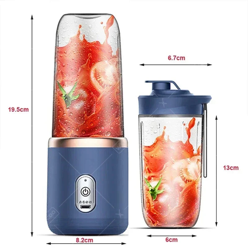 Portable Mixer with 6 Blades Juicer Cup Set