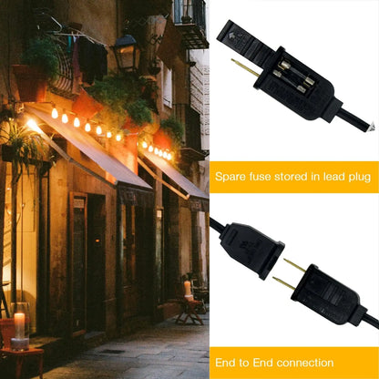100ft Outdoor String Lights Waterproof,  with 24 Edison Vintage Bulbs
