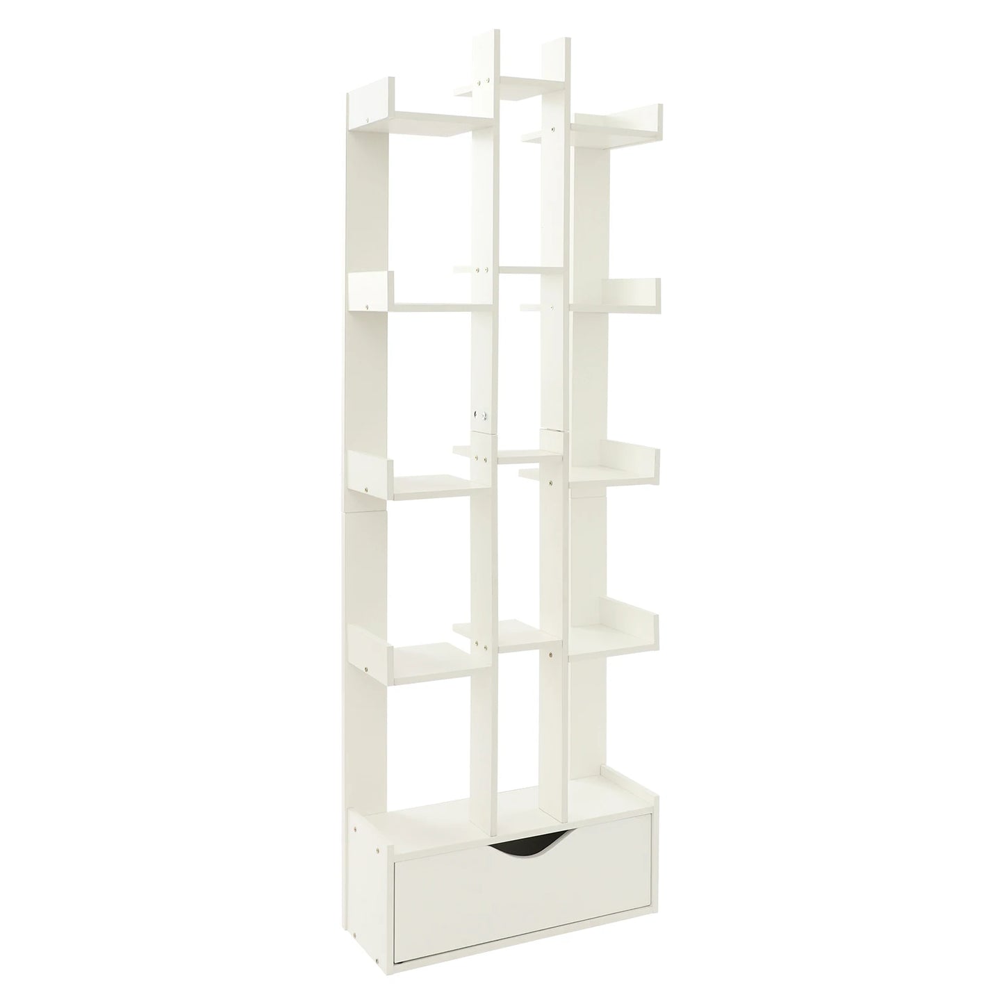 15-Compartment Bookcase with Cabinet - Modern Floor Standing