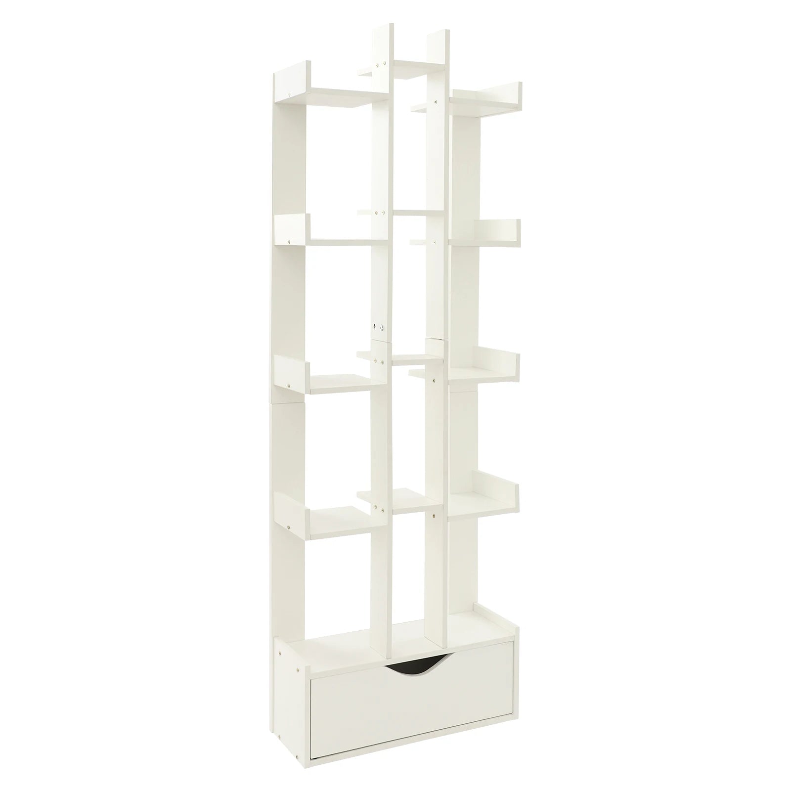 15-Compartment Bookcase with Cabinet - Modern Floor Standing