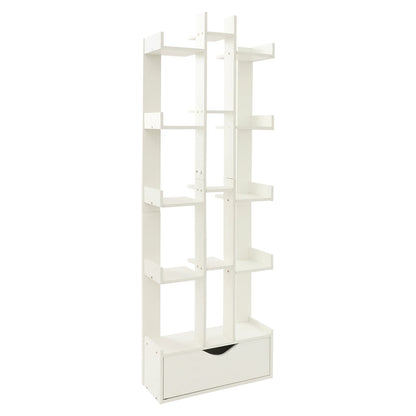 15-Compartment Bookcase with Cabinet - Modern Floor Standing