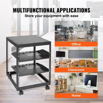 SucceBuy Open Frame Server Rack Floor Standing or Wall Mounted