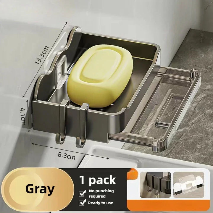 Bathroom Soap Holder - Wall Mounted Double Drainage Dish