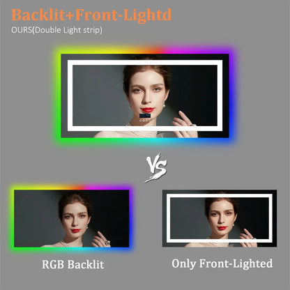 LUVODI Smart Bluetooth Bathroom Mirror LED Lighted Touch Screen