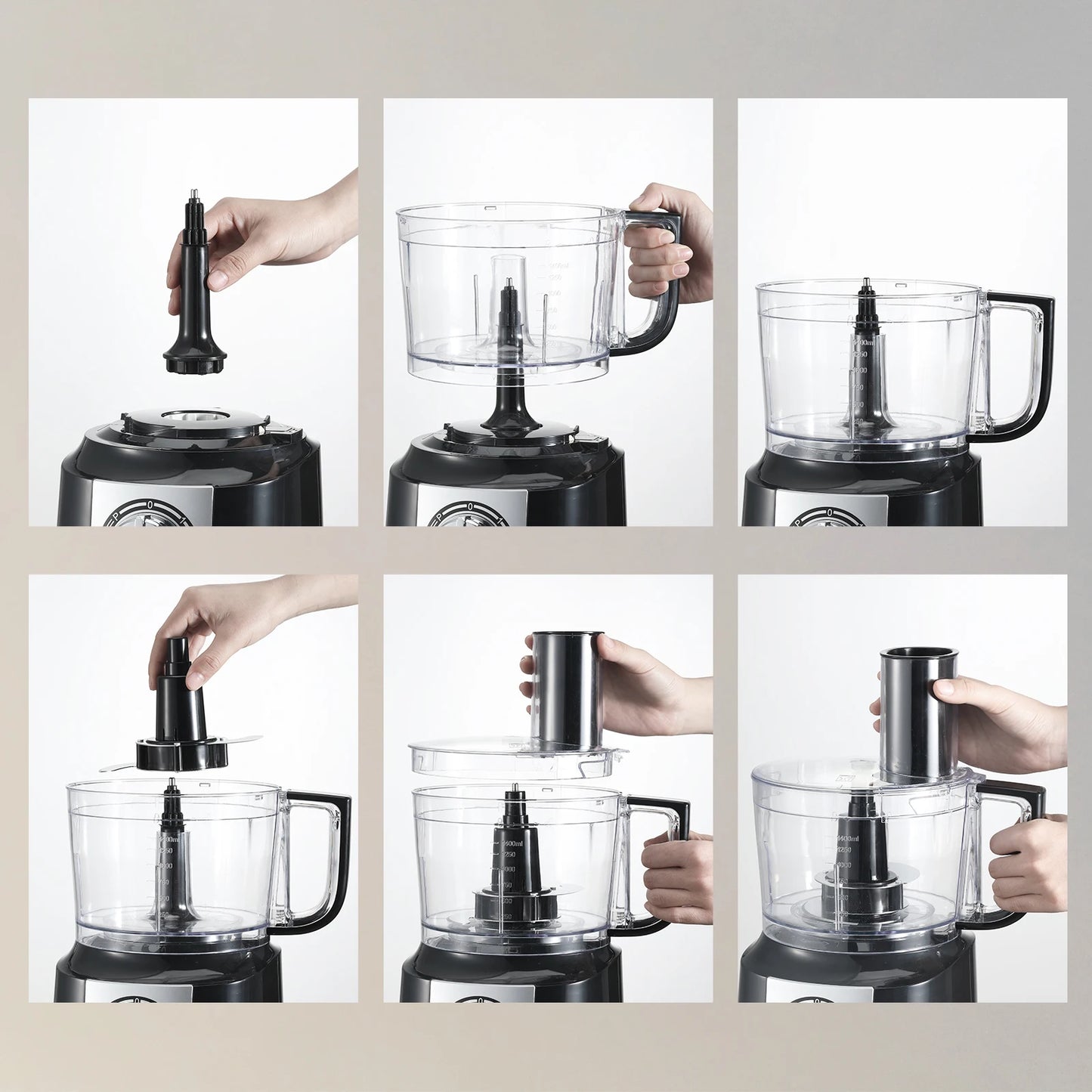 TopStrong 6 in1 800W Black Food Processor USFP201