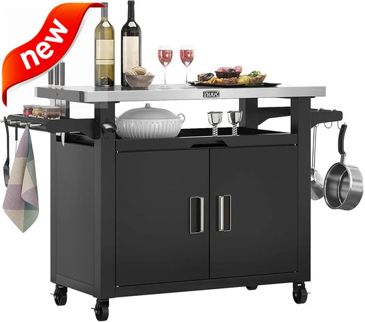 Outdoor Grill Cart with Storage Cabinet