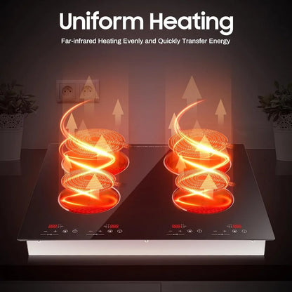 4 Burner Portable Cooktop with LED Display 3000W