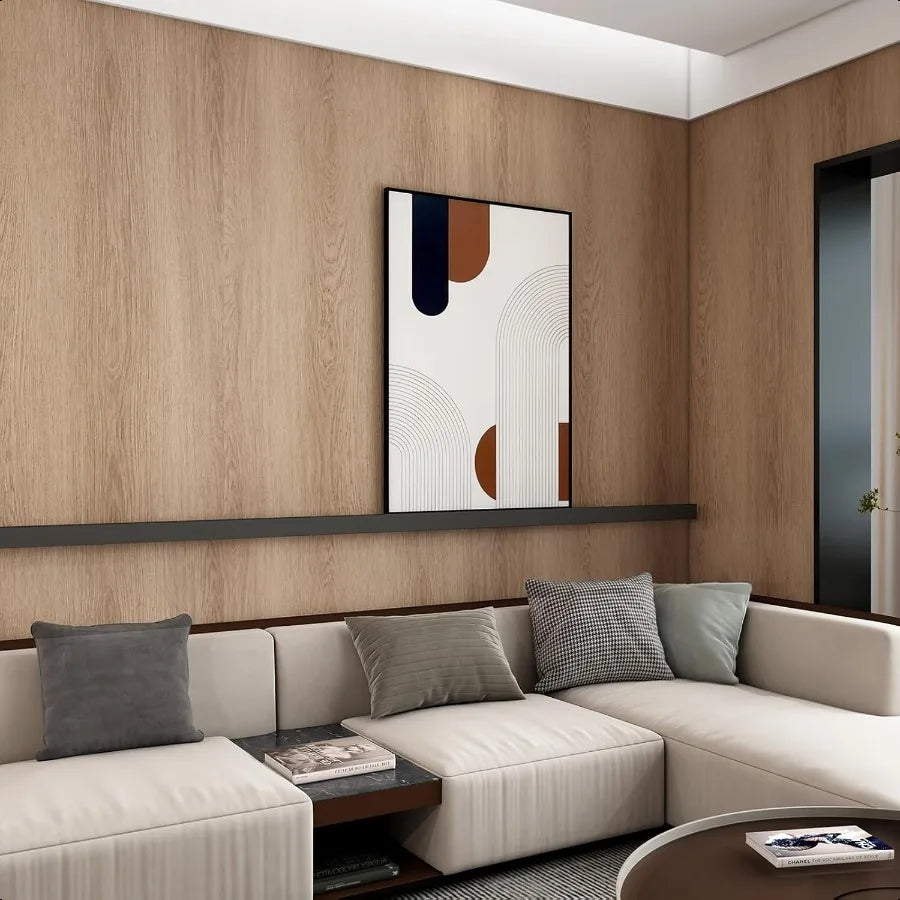 Walnut Wood Wallpaper Light Brown Vinyl Wrap