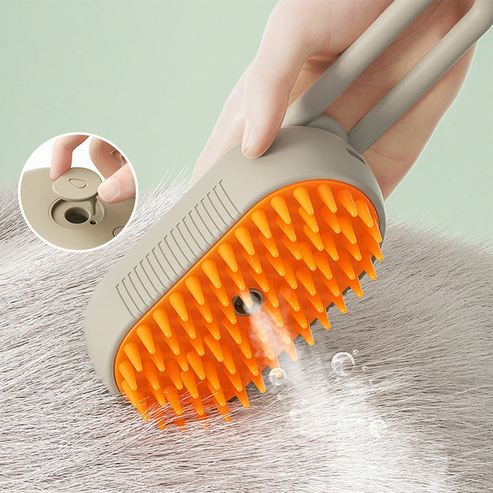 Cat Steam Brush Dog Brush 3 in 1 Electric - Steamy Pet Grooming