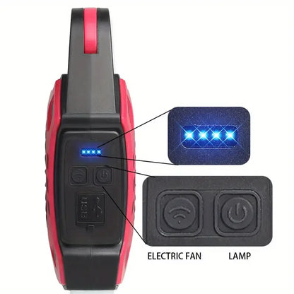 2-in-1 Portable LED Camping Fan Lamp, USB Rechargeable