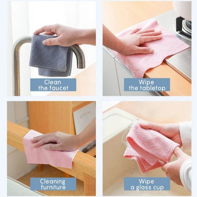 Reusable Cleaning Wipes - Eco-Friendly Microfiber Cloths