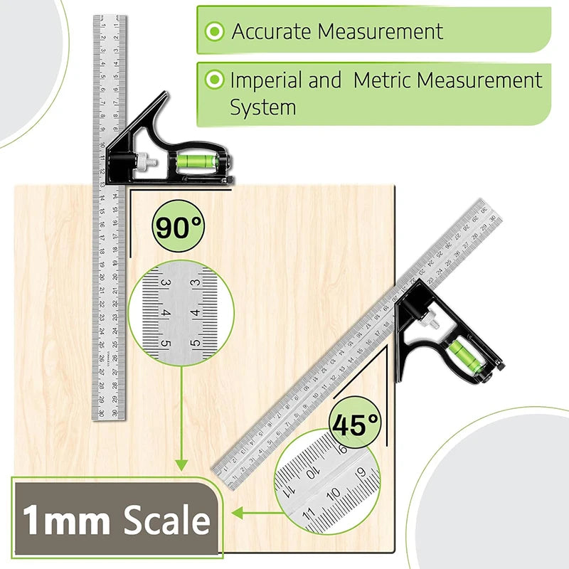 Premium Rafter Square and Combination Triangle Square Set
