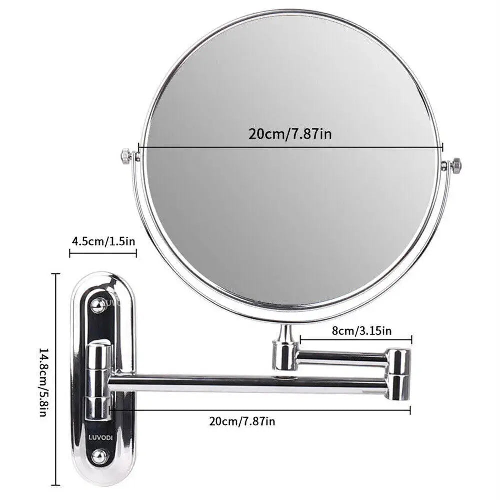10X Magnifying Wall Mounted Mirror 360 Swivel Makeup Mirror 8"