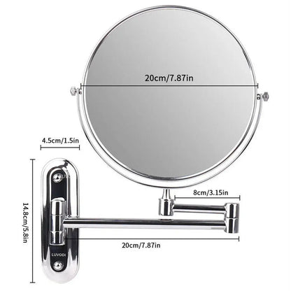 10X Magnifying Wall Mounted Mirror 360 Swivel Makeup Mirror 8"