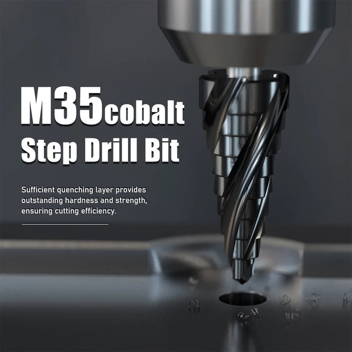 M35 Cobalt 4-Flute Step Drill Bit | High-Speed Steel Hole Cutter
