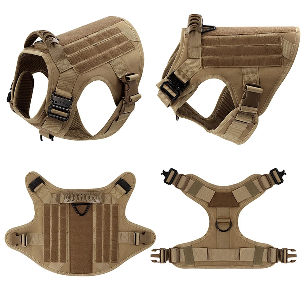Large Dog Harness And Leash Set - Heavy Duty Tactical Vest