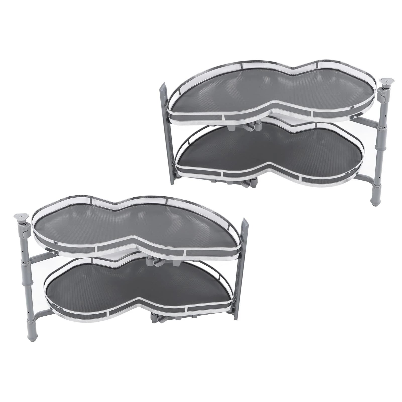 Blind Corner Cabinet Tray 2 Tier Height Adjustable, Swing Pull Out Organizer