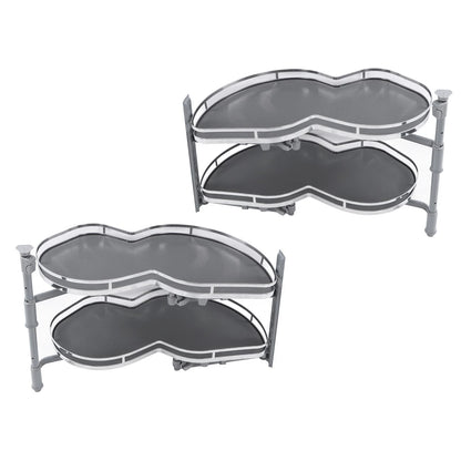 Blind Corner Cabinet Tray 2 Tier Height Adjustable, Swing Pull Out Organizer
