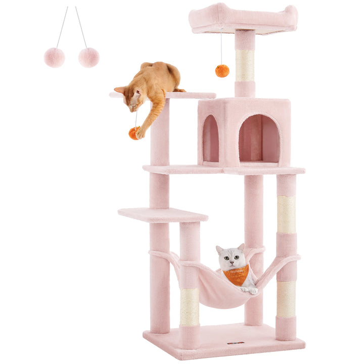 Feandrea Cat Tree 56.3-Inch - Multi-Level Cat Tower Condo