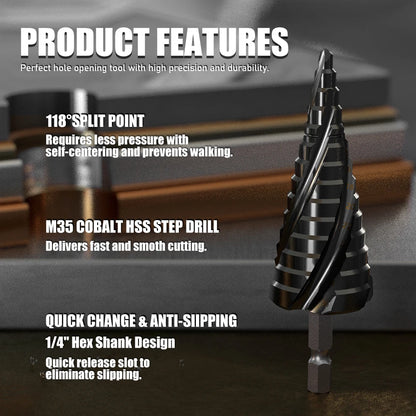 M35 Cobalt 4-Flute Step Drill Bit