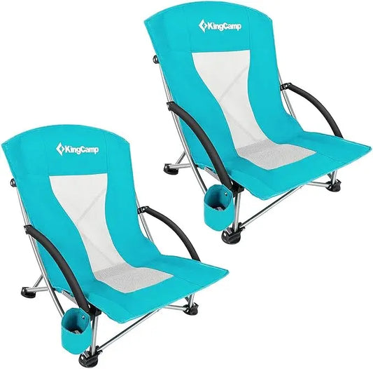 Low Beach Chairs, Portable Folding Chair for Adults, Extra Wide