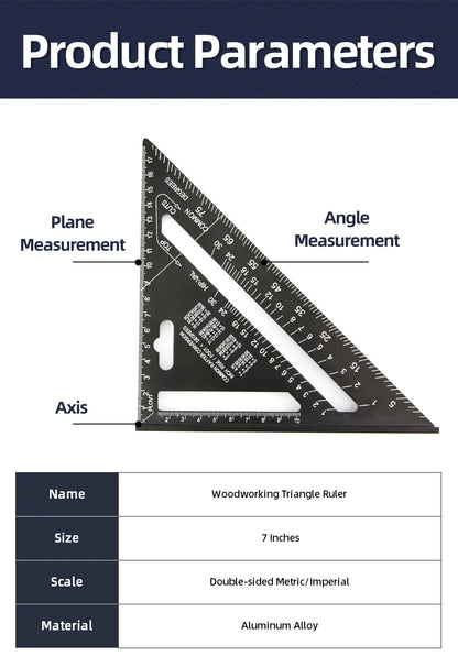 Triangle Ruler 7Inch Measurement Tool