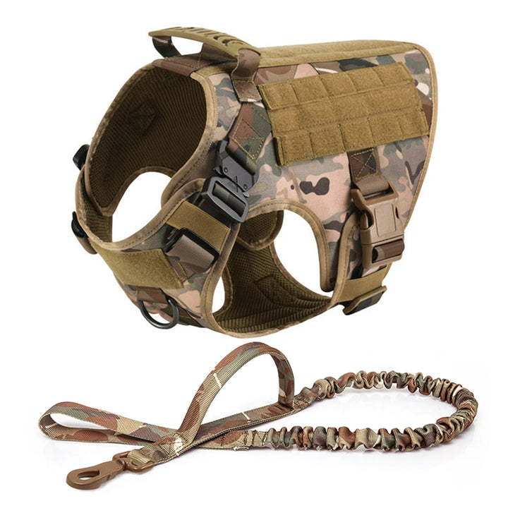 Large Dog Harness And Leash Set - Heavy Duty Tactical Vest