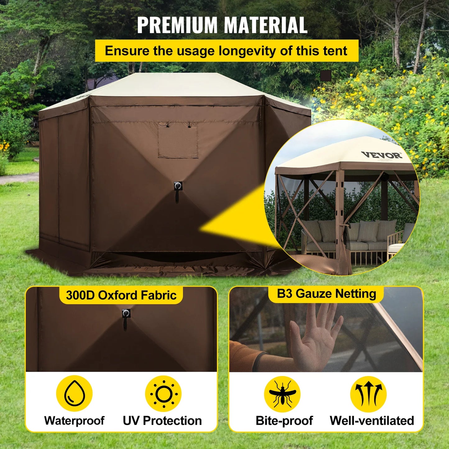 VEVOR Pop-up Camping Gazebo