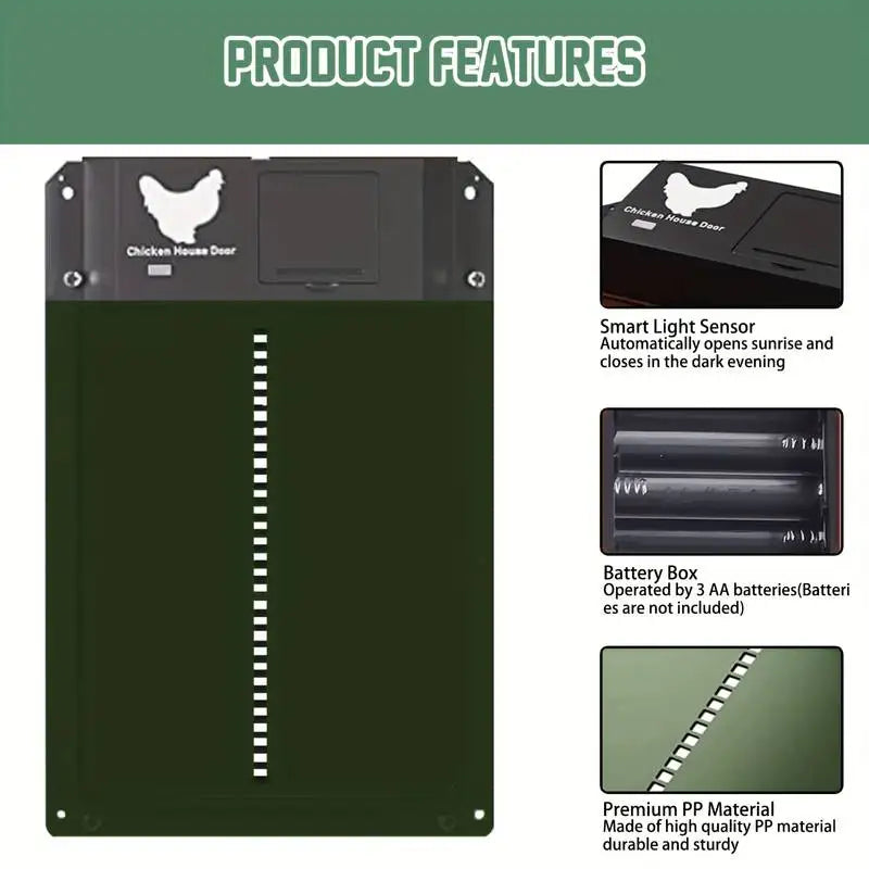 Automatic Chicken Coop Door - Solar Powered & Light Sensor