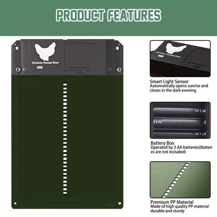 Automatic Chicken Coop Door - Solar Powered & Light Sensor