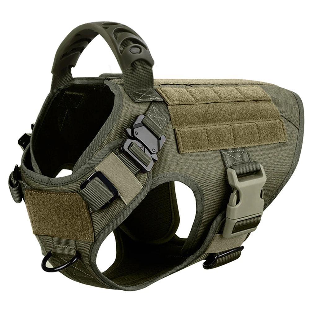 Large Dog Harness And Leash Set - Heavy Duty Tactical Vest