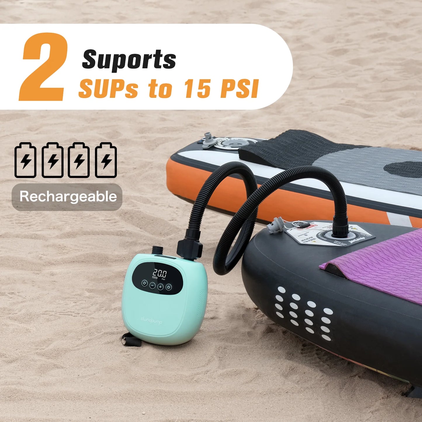 Electric 20PSI SUP Pump 38.48Wh Battery